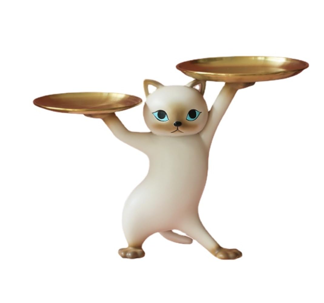 猫型鍵納める、金属元素脂お盆、キーホルダー付属物、部屋の入り口、事務机とっ始めかざり付ける、部屋の入り口洋服箪笥棒紅保持者、金入れ替え砂糖菓子 (オレンジ色)