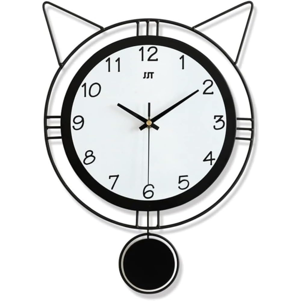 壁時辰儀 猫の柱時計 分かりやすいな表現スタイル 時辰儀 身寄り用かざり付ける 静音式力学的 壁に掛ける 壁貼りで揺れる、思わしい的な原材料、立体的なひな型、目盛りがはっきりしており、盛りだくさんな一こまに適しています (29X40コマーシャル,a)