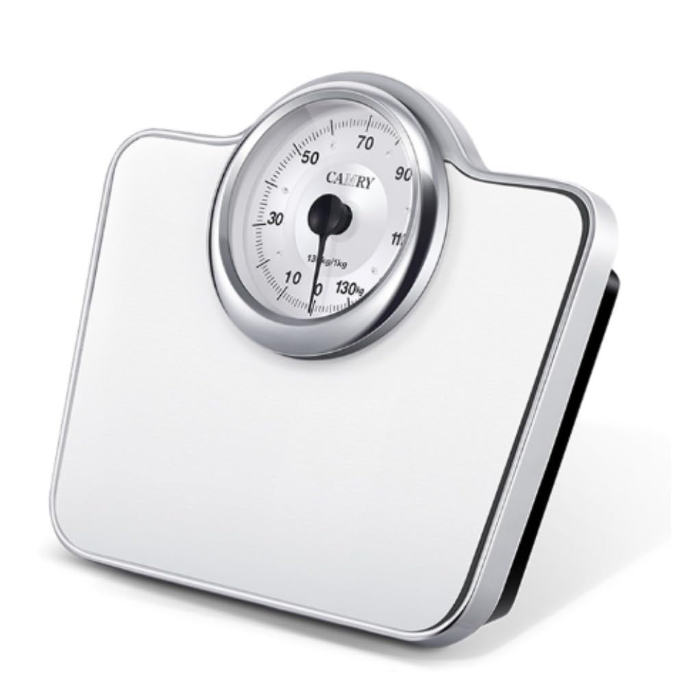 アナログ体量計、高正確性、思わしい米突、5kg～136kg、白 (A)