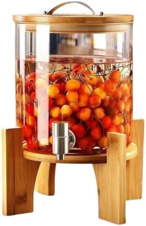 ドリンクサーバー ガラス ジュース飲料水タンク ジャグ ジャグ 缶冷水筒 貯蔵 大容量 蛇口付き 耐熱性 お手入れ簡単 プラムワインビールフルーツジャ貯蔵容器密閉 家庭用および商業用 (15斤,ステンレスコック)｜BSマーケット 7,289円
