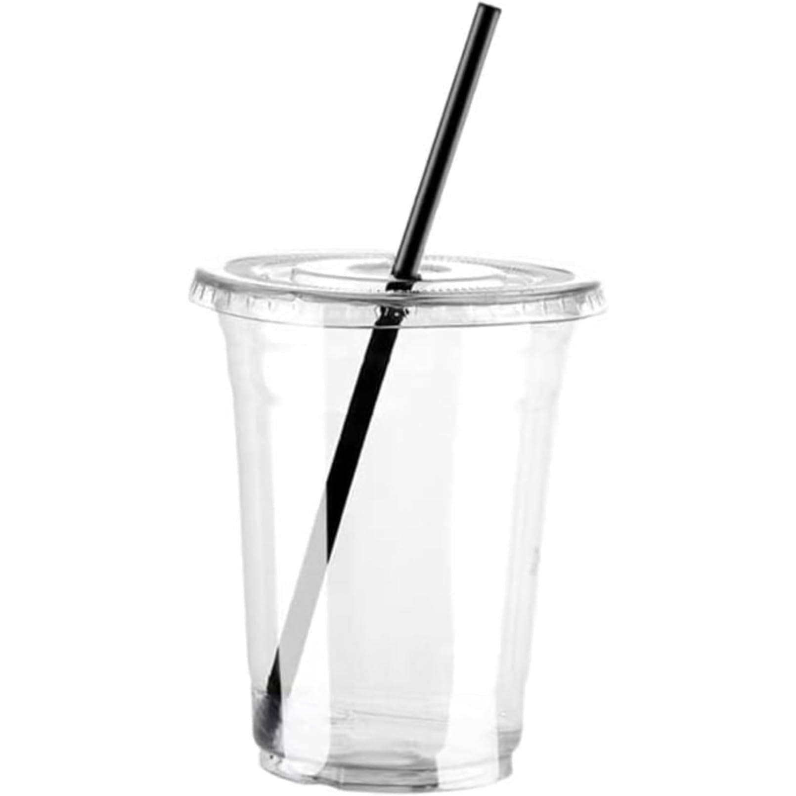 蓋・麦わら付き添い人 澄み切った使い捨て飲み物優勝杯 50個容器に並べる（目こぼし押しとどめる紙/耐久性）カフェ・キオスク・身寄り用 (400ml)