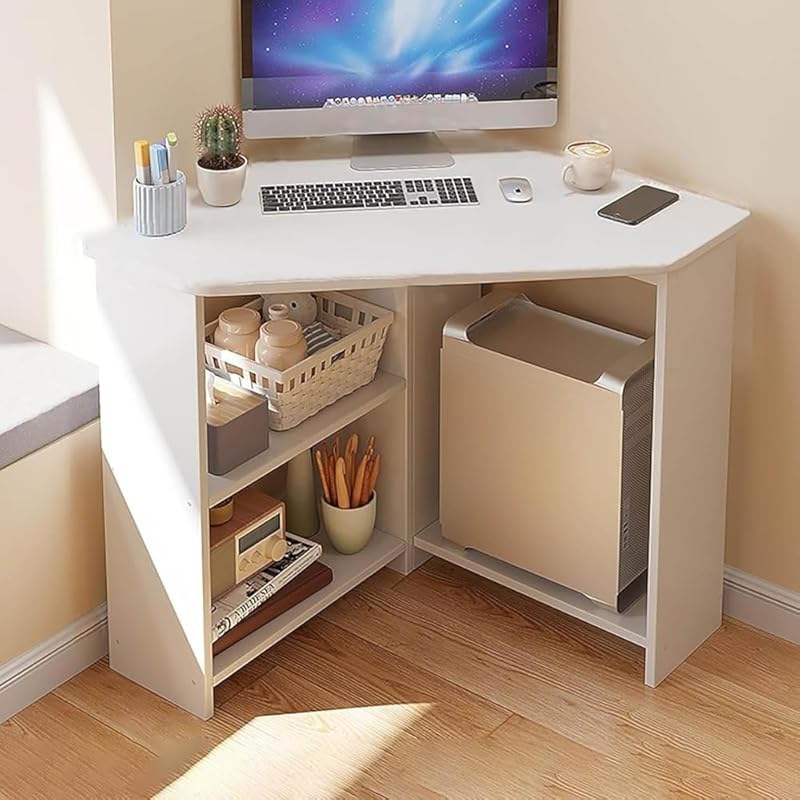 コーナーデスクコンピュータテーブル、３角形学び取る事務机、字型デスクラップトップワークステーションゲームデスクトップ、大きな納める空白文字付き添い人