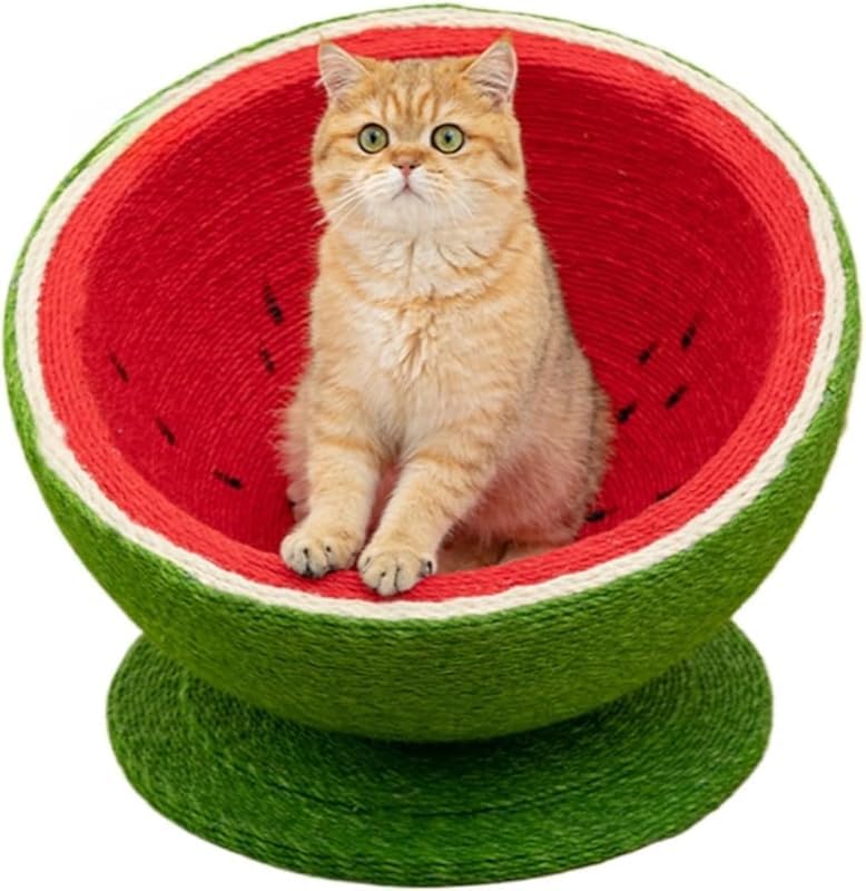 猫の爪研ぎ 爪研ぎ 猫 爪研ぎ サイザル麻素材製 2--1 猫ベッド 多目的猫用ベッドかわいいスイカデザイン - 破片落ちず爪を傷つけず|BSマーケット