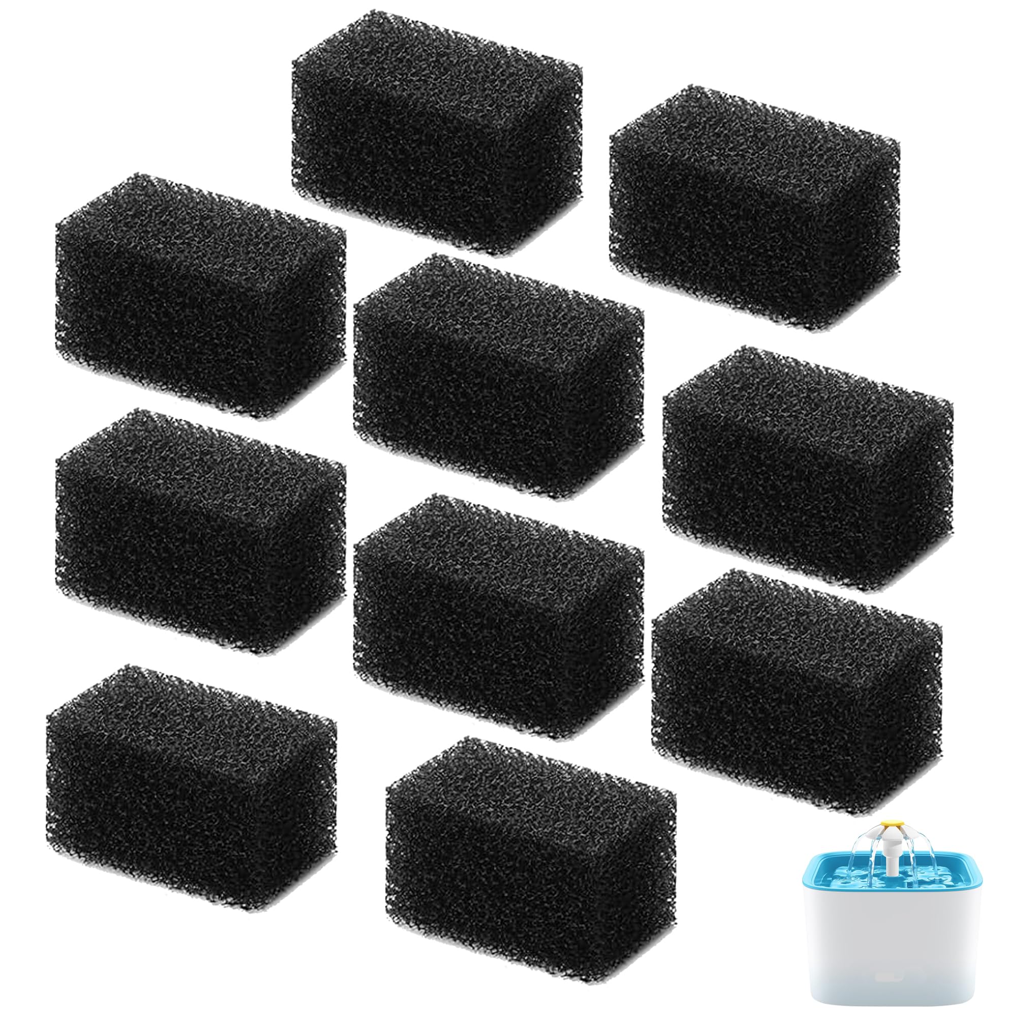 ペット用交換用スポンジフィルター 交換用プレフィルタースポンジ 88オンス/2.5 ペット用噴水 猫 ウォーターフォームフィルター 犬 飲料水 スポンジ フォームフィルター ペット 犬 猫 噴水用 (10)｜BSマーケット