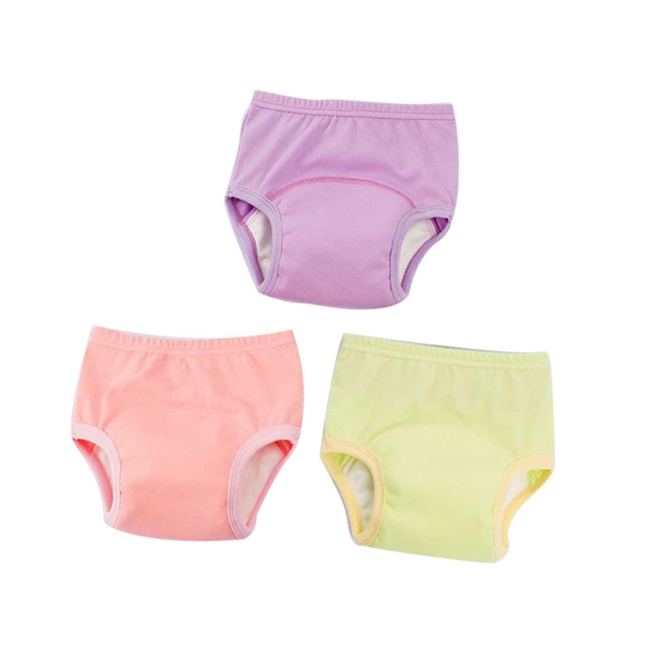 3個ベビートレーニングパンツ 吸水性 朦々たる股 純綿原材料 通気 洗い濯ぎ能力のある おむズボン下 赤ちゃん用