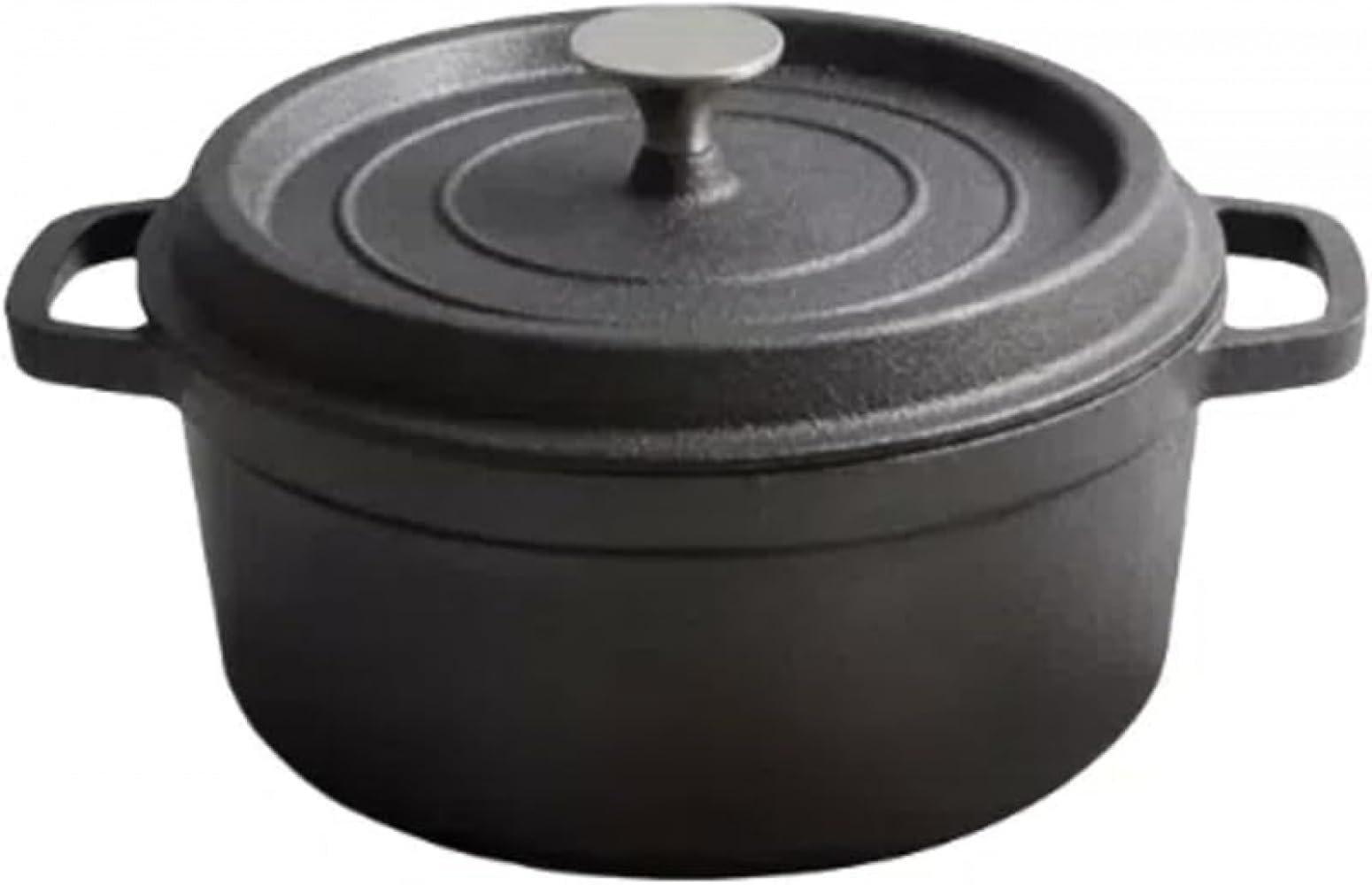 黒いこと色つや両手鋳込みホーロー鍋 相応うで炊飯や寄せ集め膳立てに使い分かりやすい蓄熱性に両手なべ 身寄り用勝手もとで日毎夜毎の一皿分の料理を支える分かりやすいで実用的な鋳込み鍋