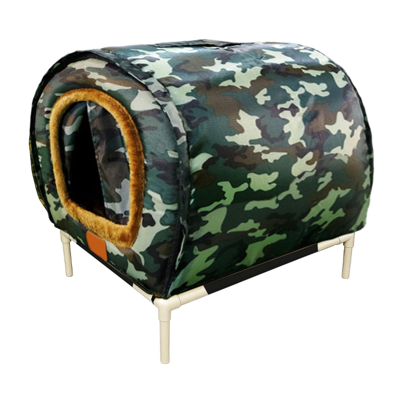 室外用キャットハウスシェルター 高さのある軍事基地 携帯型愛玩動物備品 コンドミニアム キティ保護施設 地域社会用 室外車寄せ 中庭,  青色