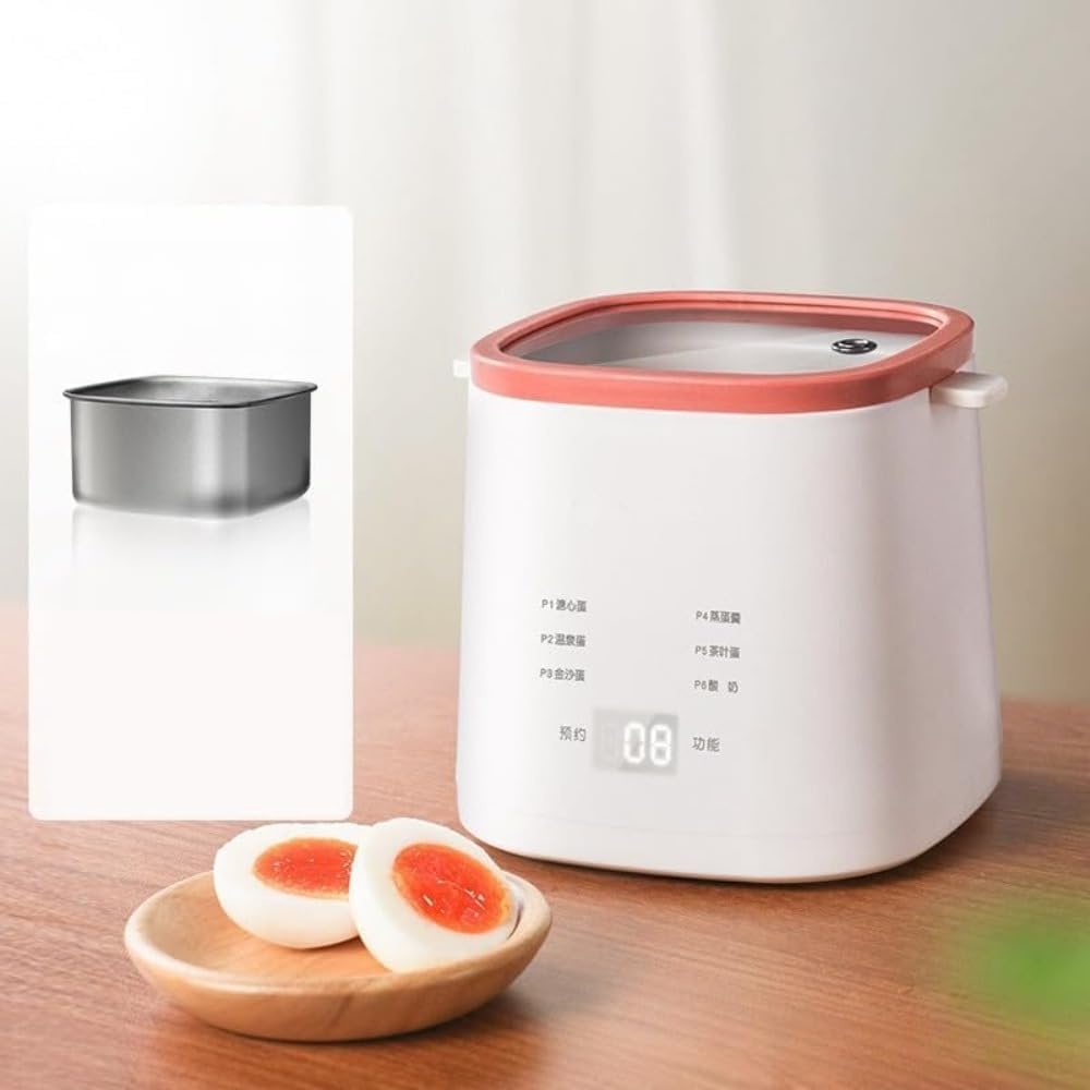 スマートゆで卵器 簡単な一触のボタン操作で半熟卵/金沙卵/温泉卵/蒸し卵を調理できる 食品級の304ステンレス 温度を自動的にコントロールし 焼干し保護機能を備えています (ホワイト)｜BSマーケット