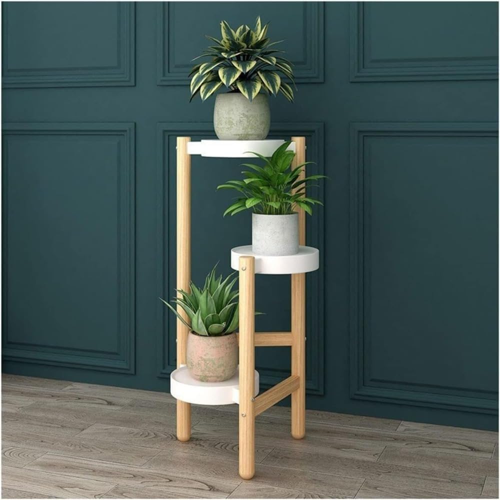 フラワースタンド 花台 プランタースタンド 3段 竹製鉢スタンド 植木鉢スタンド フラワーラック 園芸ラック 置き台 立体感フラワーラック 花棚 盆栽スタンド 植物スタンド おしゃれ 花置き棚 室内 屋外 植物棚 観葉植物 盆栽棚 (ログ)|BSマーケット