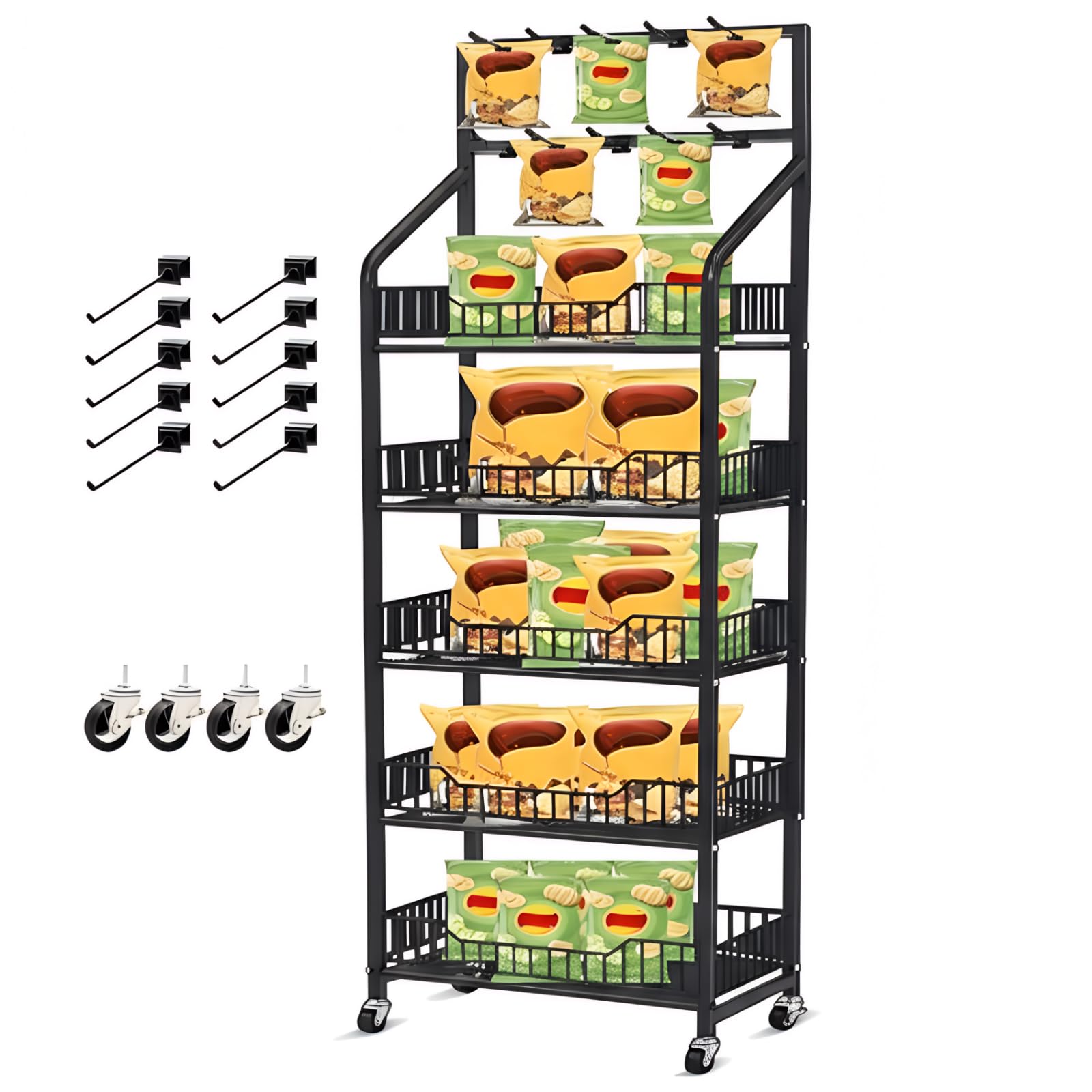 楽天市場】吊り下げ スタンド 回転小売ディスプレイラック 108クリップ