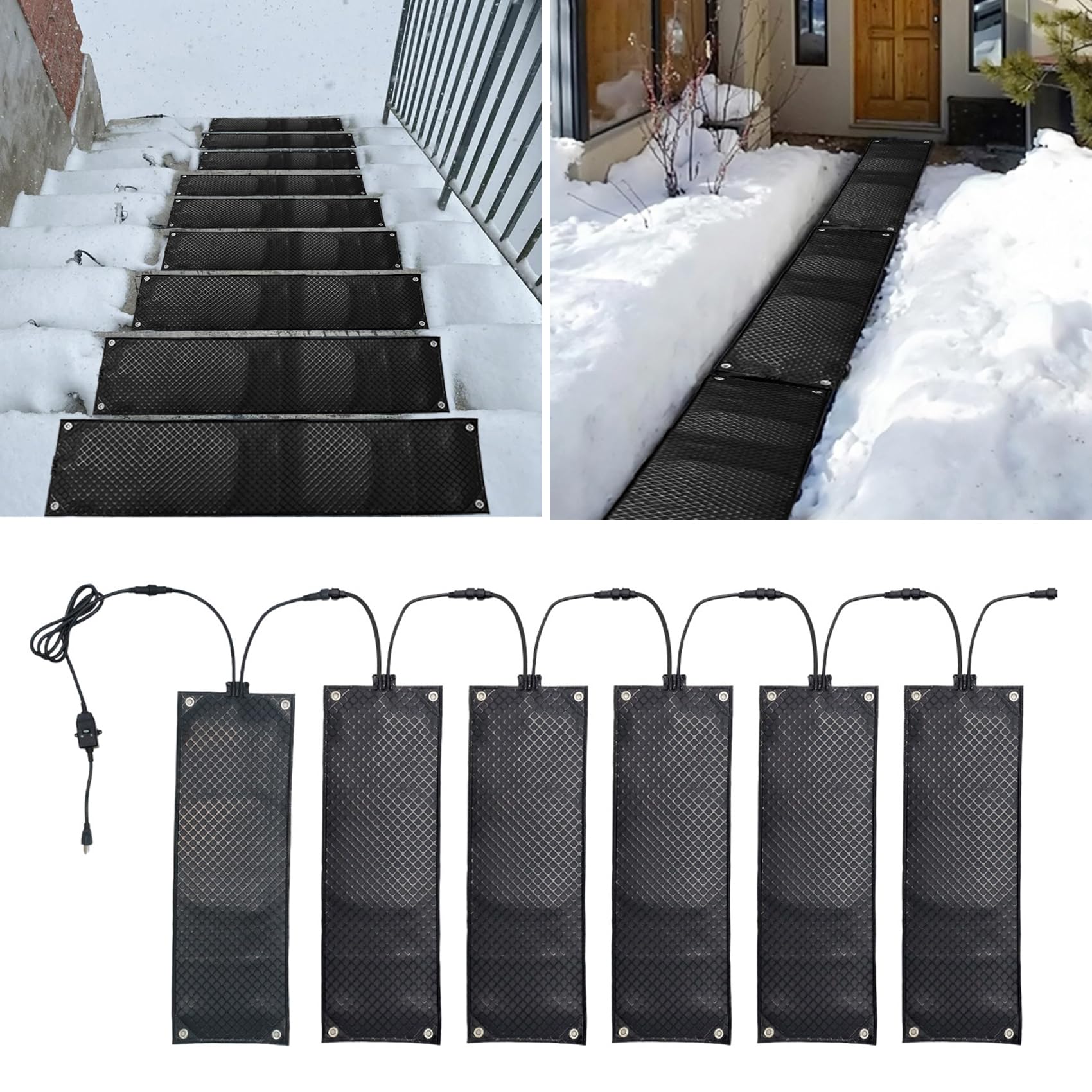 融雪マット 階段 屋根 通路 雨どい用 融雪ヒーター 屋外 凍結防止 滑り止め 雪対策 雪氷融解階段マット 耐寒- 20℃ 省エネ 防水 システム 歩道用 水道管凍結 つらら防止 雪庇 積雪 溶かす 転倒 簡単設置 4.5単線 25.4*121.9|BSマーケット