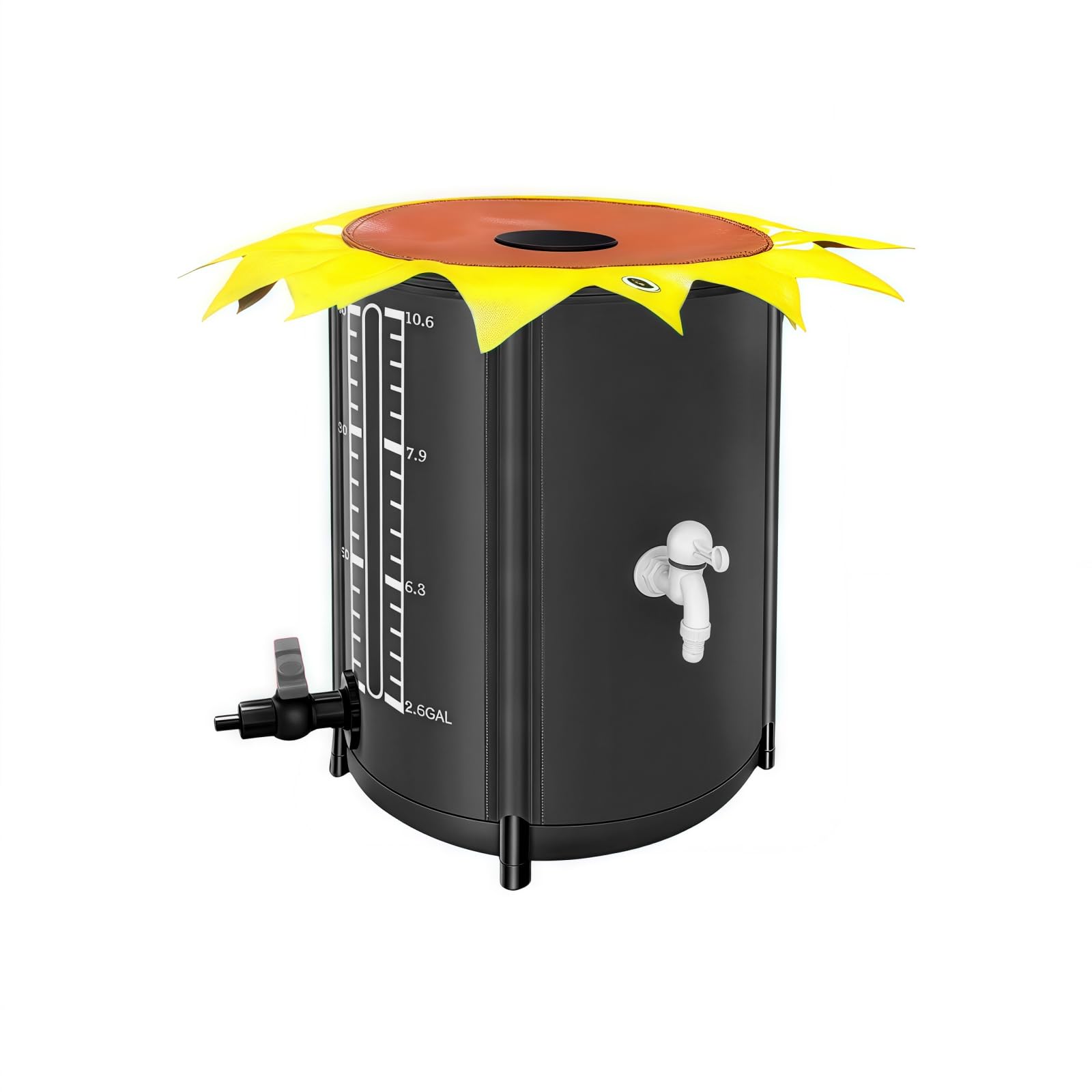 【新型 】雨水タンク 家庭用 集水器 貯水タンク 大型貯水タンク 雨水タンク 折りたたみ式 ウォーターバケツ 家庭用貯水容器 洗車 水やり 雨水収集バケツ 蛇口付き ガーデンコンテナ 節水 園芸植物灌漑可能 大容量 簡単 設置 緊急給水 防災 屋外用 (500,ブラック)|BSマーケット