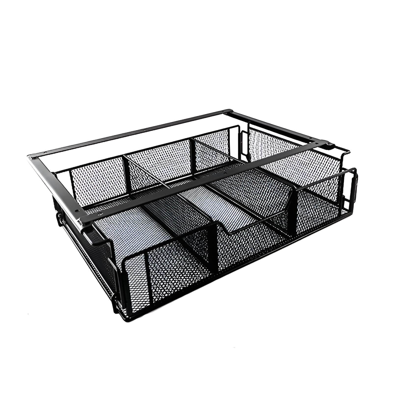 []【穴あけ不要&;360&deg;可動】デスク下収納 引き出し改造キット 超薄型デザイン ノート/タブレット対応 卓上整理 メンテナンス簡単 収納ボックス 省設計 (ダークグレー) 黒｜BSマーケット