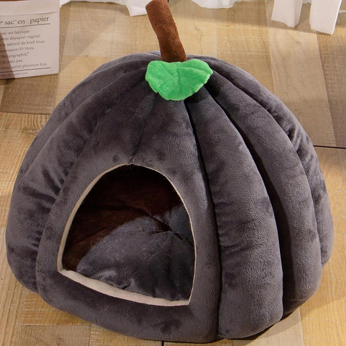 ペットハウス 猫 ドーム型 かぼちゃ 56cm Lサイズ 犬 ベッド 冬 猫ハウス クッション 洗える かわいい 暖かい 折りたたみ 滑り止め もこもこ 防寒対策 室内 オールシーズン キャットハウス 小型犬 中型犬 ペット用品｜BSマーケット