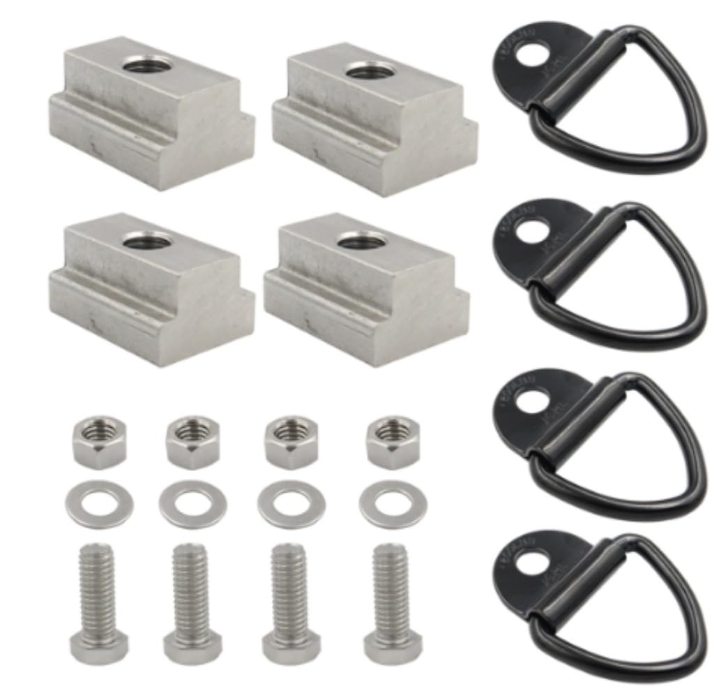 トラック荷台アンカー用用スロットナットセット、3/8"-16スレッド荷台デッキレールクリート、タイやトレーラーと互換性あり｜BSマーケット
