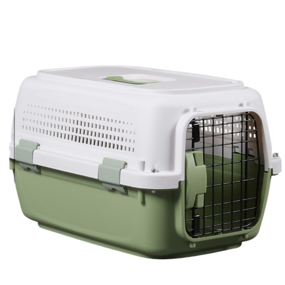 ペットキャリー バッグ 小型犬 猫 クレート ハードタイプ コンテナ 天窓付き 2ドア トップドア 航空輸送可 通気性 蒸れにくい 安全ロック付き 水洗い 分離式 組み立て簡単 犬猫兼用 小動物 ウサギ 通院 お出かけ 50&times;34&times;30cm｜BSマーケット