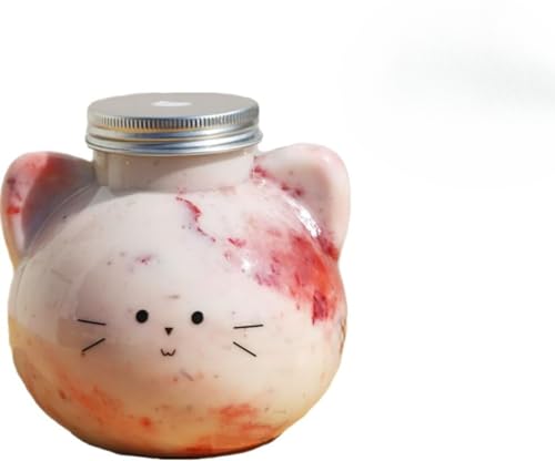 20/50 個セット ドリンクボトル 250/350/530 フタ付きプラコップ かわいい猫デザイン 持ち帰り インスタ映え バナナジュース カフェ おしゃれラテ テイクアウト用 透明容器 穴あり・穴なし選択可 (530*50個, フタの穴あり)｜BSマーケット