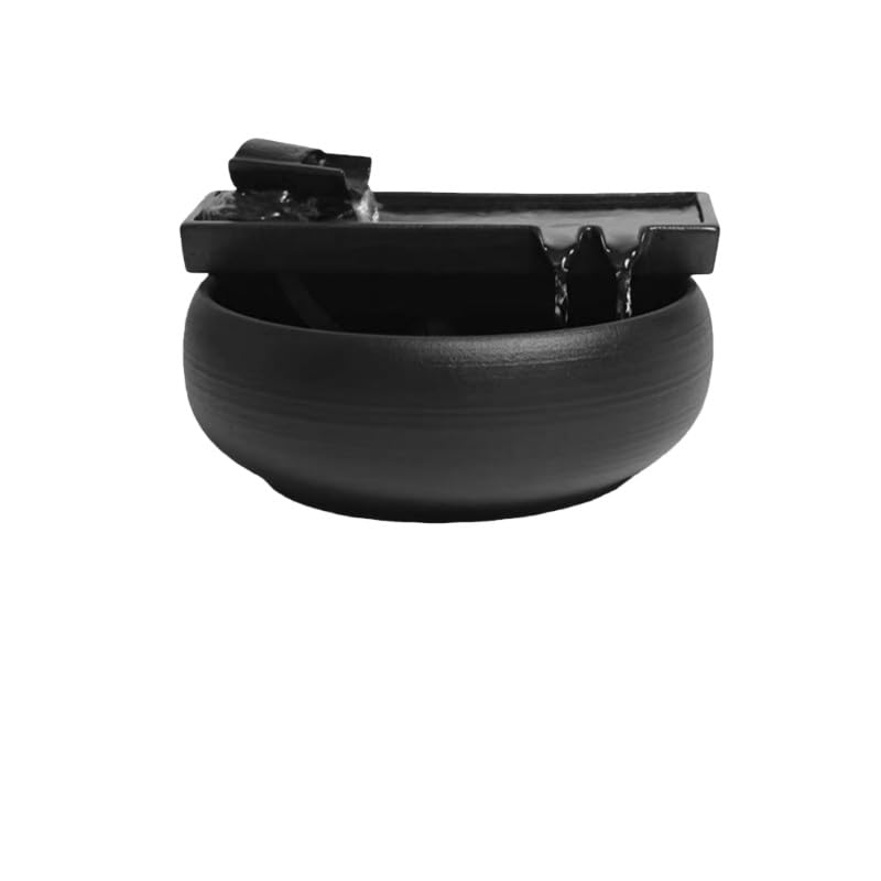 卓上噴水 インテリア噴水水の音 ミニ滝 工芸品 陶器 玄関 屋内 風水 おしゃれ かしつき 開運 装飾 置物 卓 上飾り 部屋 オフィスに最適 ヨガ 瞑想 癒し ヒーリング 記念日 新年 ギフト (硯) []｜BSマーケット