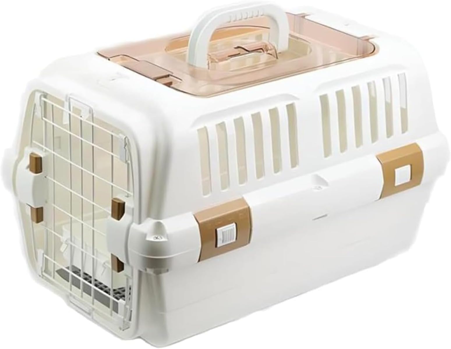 ペットキャリー 猫 キャリー コンテナ 頑丈 フードボウル メッシュカバー キャリーケース 持ち運び 航空輸送ボックス 旅行 通院 防災 収納 移動 安心 安定 ペット移動用品 (,ホワイト)｜BSマーケット