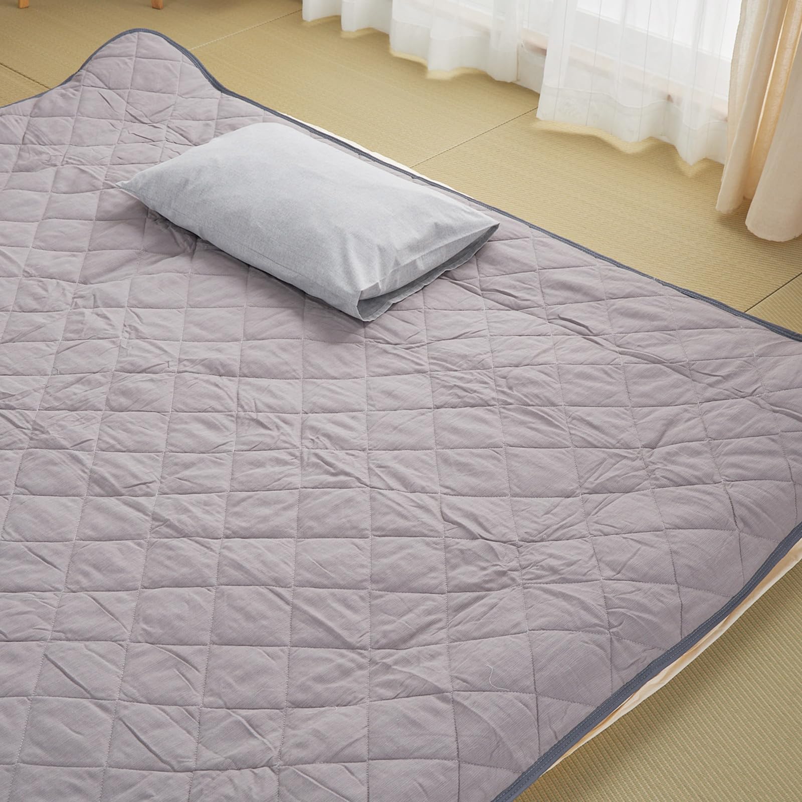 グラムスタイル 敷きパッド 大きいサイズ 寝具 布団 洗える 綿 ファミリー 240&times;205 薄墨｜BSマーケット