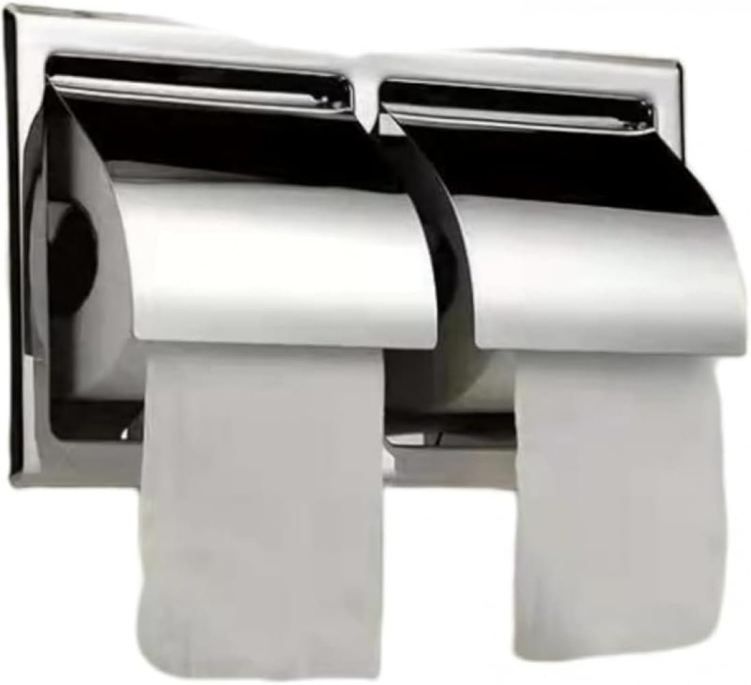 トイレットペーパーホルダー 紙巻き器 304ステンレス 壁掛け ダブルロール 埋め込み式 パンチ不要 耐久性 錆びにくい 清掃簡単 バスルーム収納ラック 隠しタイプ 公衆トイレ ホテル 家庭用 トイレ用品 (水平方向)｜BSマーケット