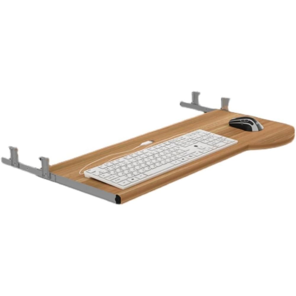 木製のスライド式キーボードトレイ 取り外し可能で デスクエクステンダーとして使用でき エルゴノミクスに対応し 筋肉疲労を軽減する キーボードクランプとスライダーを備え デスク作業時の利便性を高める機器 (70*26,ブラック)｜BSマーケット