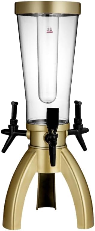 ビールタワーディスペンサー3、卓上ビールタワー、取り外し可能なアイスチューブ付き、耐久性のある飲料タワーディスペンサー、パーティーに最適ホームバーの使用 (ゴールデン)｜BSマーケット