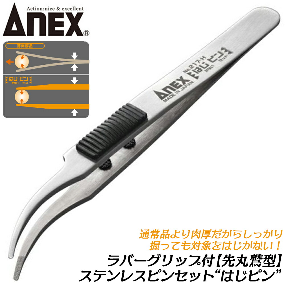 楽天市場】ANEX はじかない ラバーグリップ付ステンレス