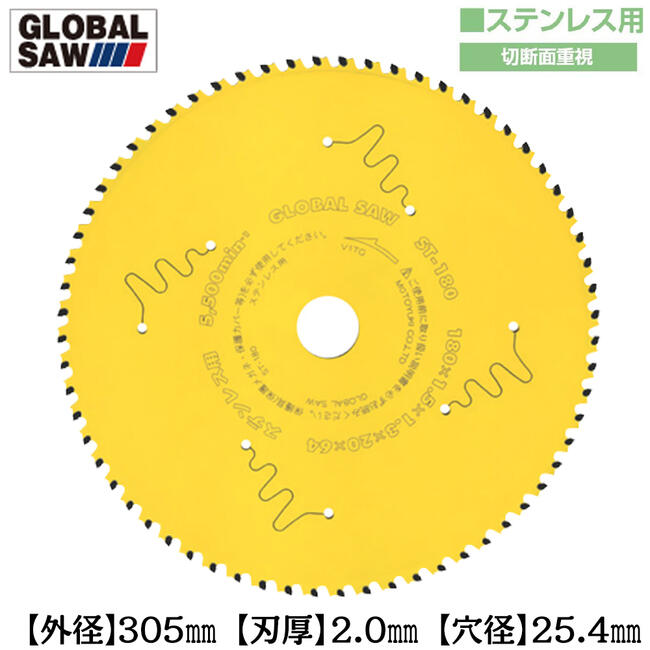 楽天市場】モトユキ ステンレス用 グローバルソー 外径160mm