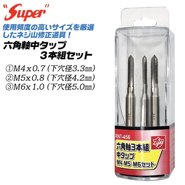 タップ下穴ドリルセット 楽天市場】SUPER 六角軸中タップ 下穴用タケノコドリルセット