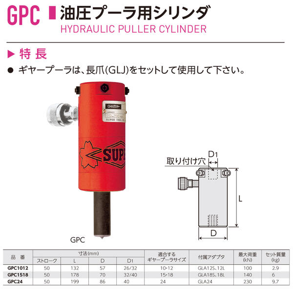 最大63％オフ！ スーパーツール ３本爪油圧プーラセット 油圧機器 高圧