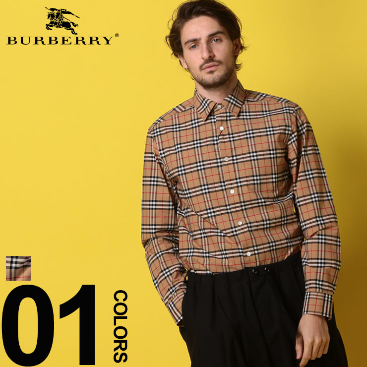 Burberry 3l バーバリー Xl チェック柄 ストレッチコットン 長袖