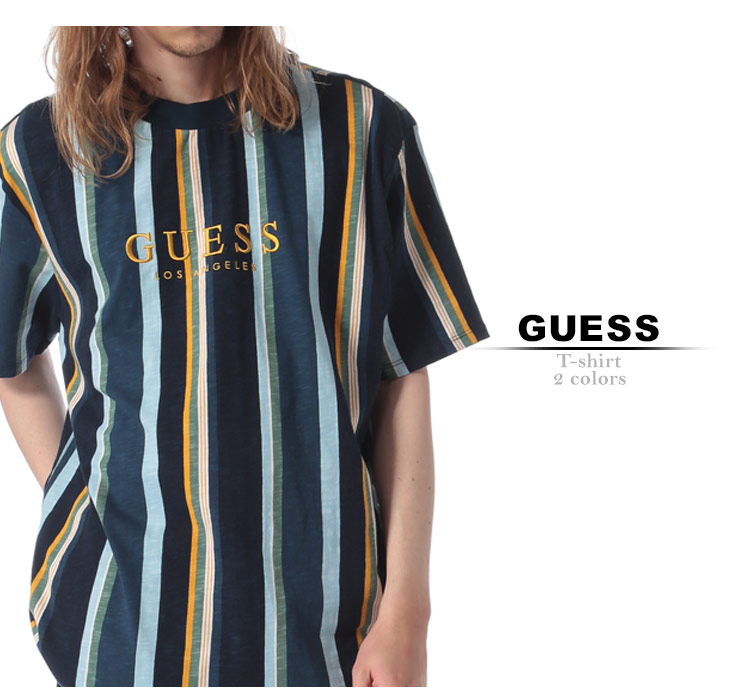 striped guess t shirt mens