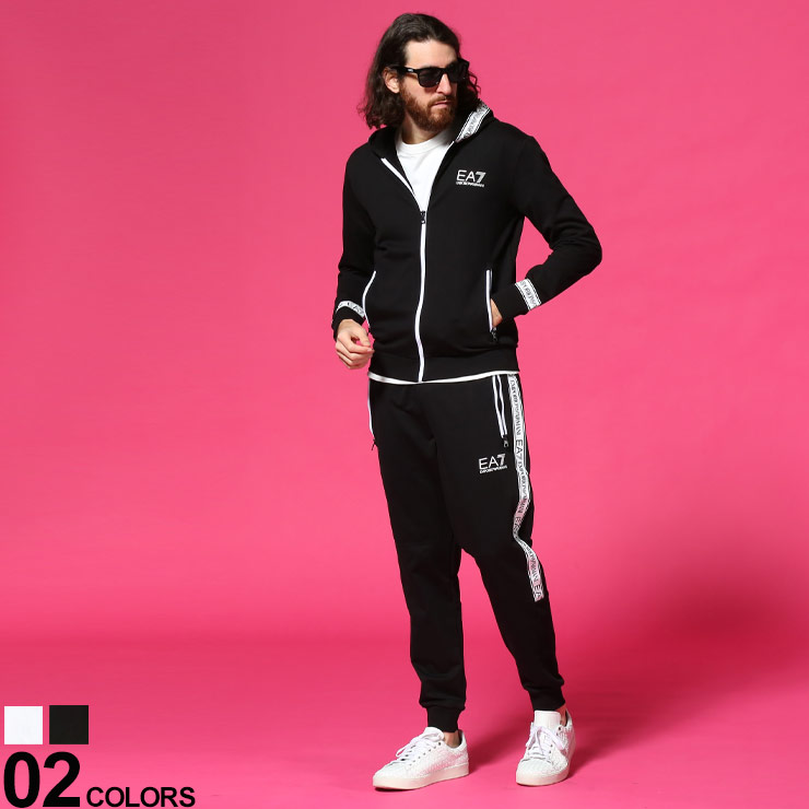 国内配送 楽天市場 Emporio Armani エンポリオアルマーニ ロゴライン フルジップ パーカー ロングパンツ セットアップブランド メンズ 男性 セット スエット セットアップ 上下セット パーカー フード コットン スポーツ Ea3kpm25pj05z 大きいサイズのサカゼン