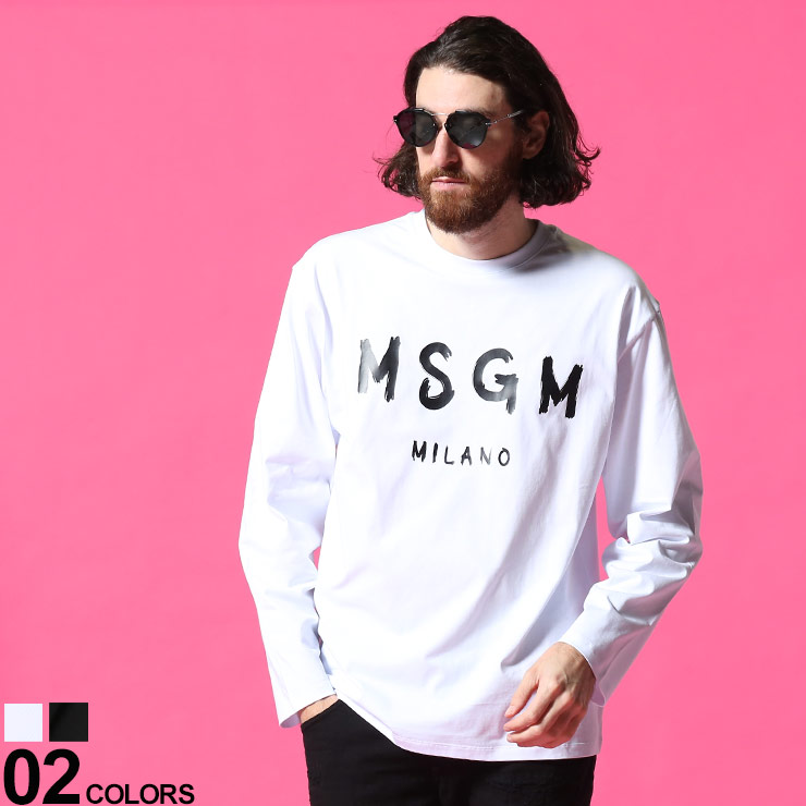 まとめ買い 最大00円offクーポン配布中 Msgm エムエスジーエム Bigロゴプリント クルーネック 長袖 Tシャツブランド メンズ 男性 トップス Tシャツ ロンt 長袖 シャツ プリント コットン ストリート Ms3040mm105 大きいサイズのサカゼン 偉大な