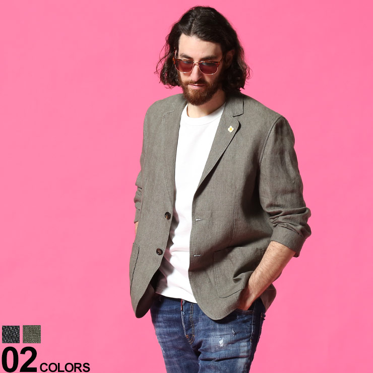 メンズファッション コート ジャケット Lardini ラルディーニ Ldamalc13 カジュアル ビジカジ シンプル 夏 春 リネン テーラード ジャケット アウター 男性 メンズ ジャケットブランド 2ツ釦 シングル 無地 リネン 独特な店