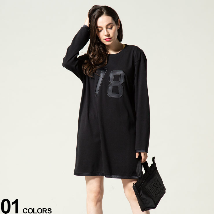 海外 レディース ディーゼル ワンピース Diesel トップス ロンt ブランド ディーゼル ディーゼル 長袖 ワンピース Diesel クルーネック Tシャツ 78刺繍 ロング丈 長袖 Tシャツブランド レディース トップス Tシャツ ロンt ワンピース Dsla030idaf 大きいサイズ