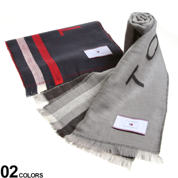 安全shopping Tommy Hilfiger トミーヒルフィガー ロゴ ライン マフラー ブランド メンズ 男性 小物 秋 冬 Tmth