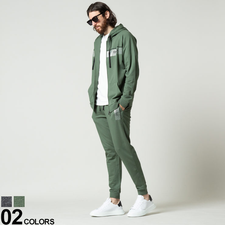 逸品 Hugo Boss ヒューゴボス ロゴプリント フルジップ パーカー ロングパンツ セットアップ ブランド メンズ 男性 セット 長袖 長ズボン Hbsu Fucoa Cl