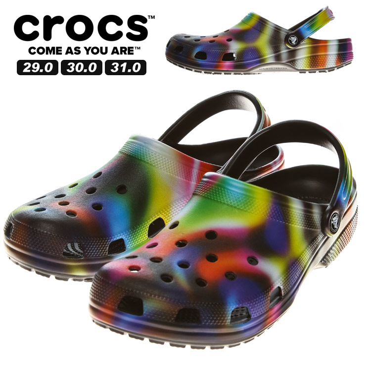 サンダル 大きいサイズ メンズ クロックス CLASSIC SOLARIZED CLOG スリッポン マルチカラー 29.0-31.0cm crocs  雨の日 梅雨 人気商品