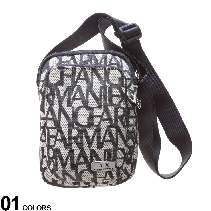 新品入荷 Armani Exchange アルマーニエクスチェンジ 総ロゴ ショルダー クロスボディバッグブランド メンズ 男性 バッグ 鞄 コンパクト ショルダーバッグ Aecc9 メンズバッグ