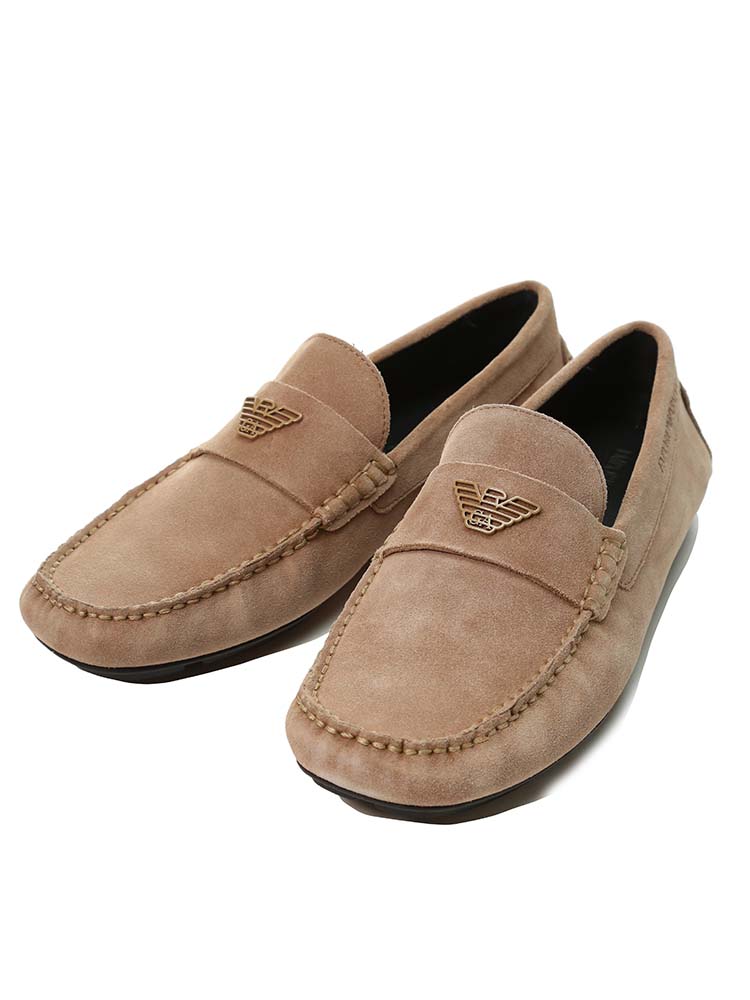 Emporio Armani スエード ブランド ドライビングシューズ メンズ エンポリオアルマーニ