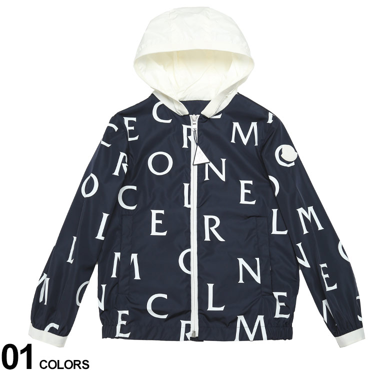 【MY】MONCLERキッズ8Y紺色フードパーカー MONCLER モンクレール ジップダウンパーカー キッズ ジュニア