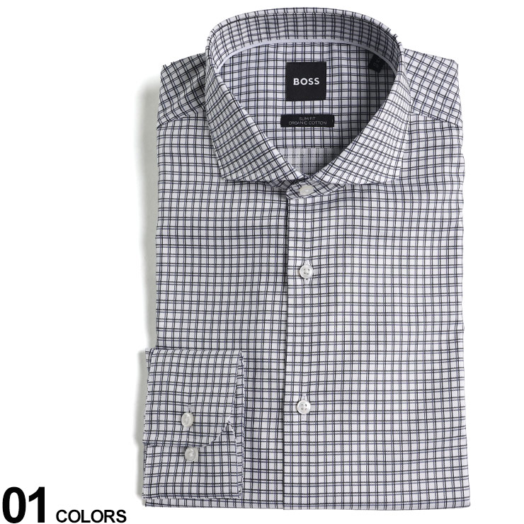 現行 ヒューゴボス 長袖 パフォーマンススーパーストレッチシャツ 総柄 XL HUGO BOSS ヒューゴボス シャツ メンズ カジュアルシャツ