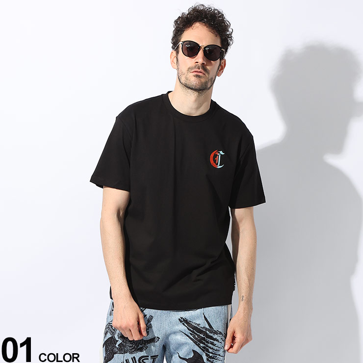 Just cavalli (ジャスト カヴァリ) コットン100％ バックロゴ クルーネック 半袖 Ｔシャツ JC76OAHV02 ブランド メンズ 男性 トップス Tシャツ 半袖 シャツ