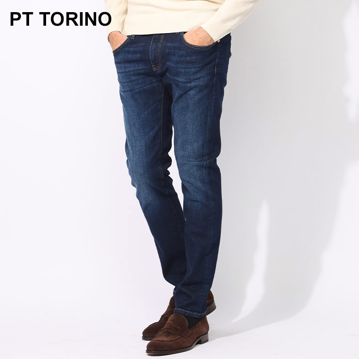 ピーティートリノ PT TORINO ストレッチ スリムストレート ウォッシュデニム PTC5DP05ZCA5930 ブランド メンズ 男性 ボトムス パンツ ジーンズ デニム