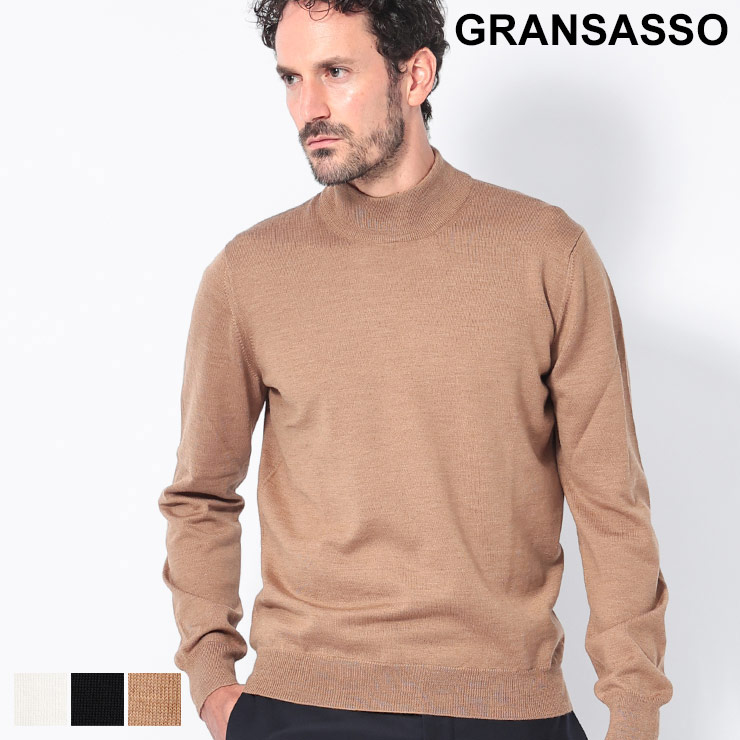 グランサッソ GRANSASSO ウール モックネック 長袖 ニット GS5515514290 ブランド メンズ 男性 トップス ニット 無地 ハイネック 秋冬｜大きいサイズのサカゼン