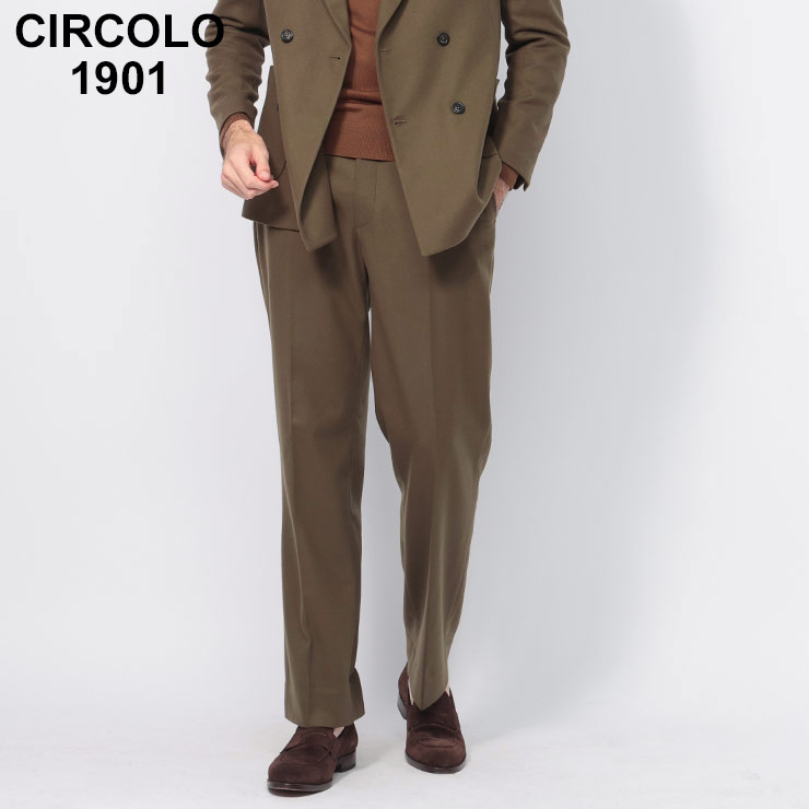 CIRCOLO1901 チルコロ1901 パンツ メンズ カーキ CN3801 328 PANTS CIRCOLO 1901（チルコロ）｜CIRCOLO 1901（チルコロ1901）コットン