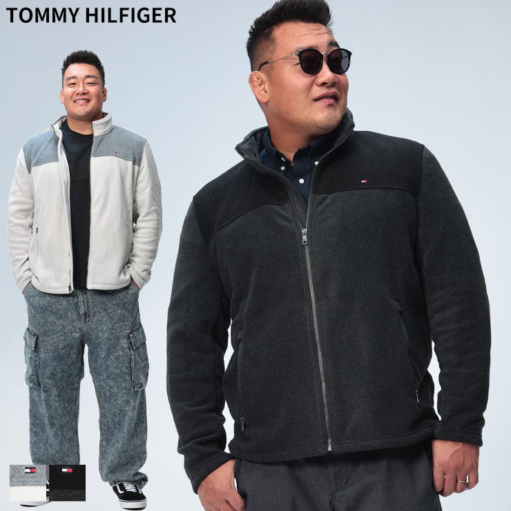 トミーヒルフィガー アウターメンズ 大きいサイズ スタンド ジップ フリース ジャケット ブルゾン ライト ショートアウター 1XL 2XL TOMMY HILFIGER|大きいサイズのサカゼン