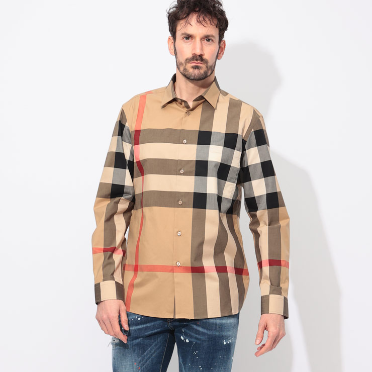 楽天市場】バーバリー BURBERRY 綿100％ チェック柄 長袖 シャツ